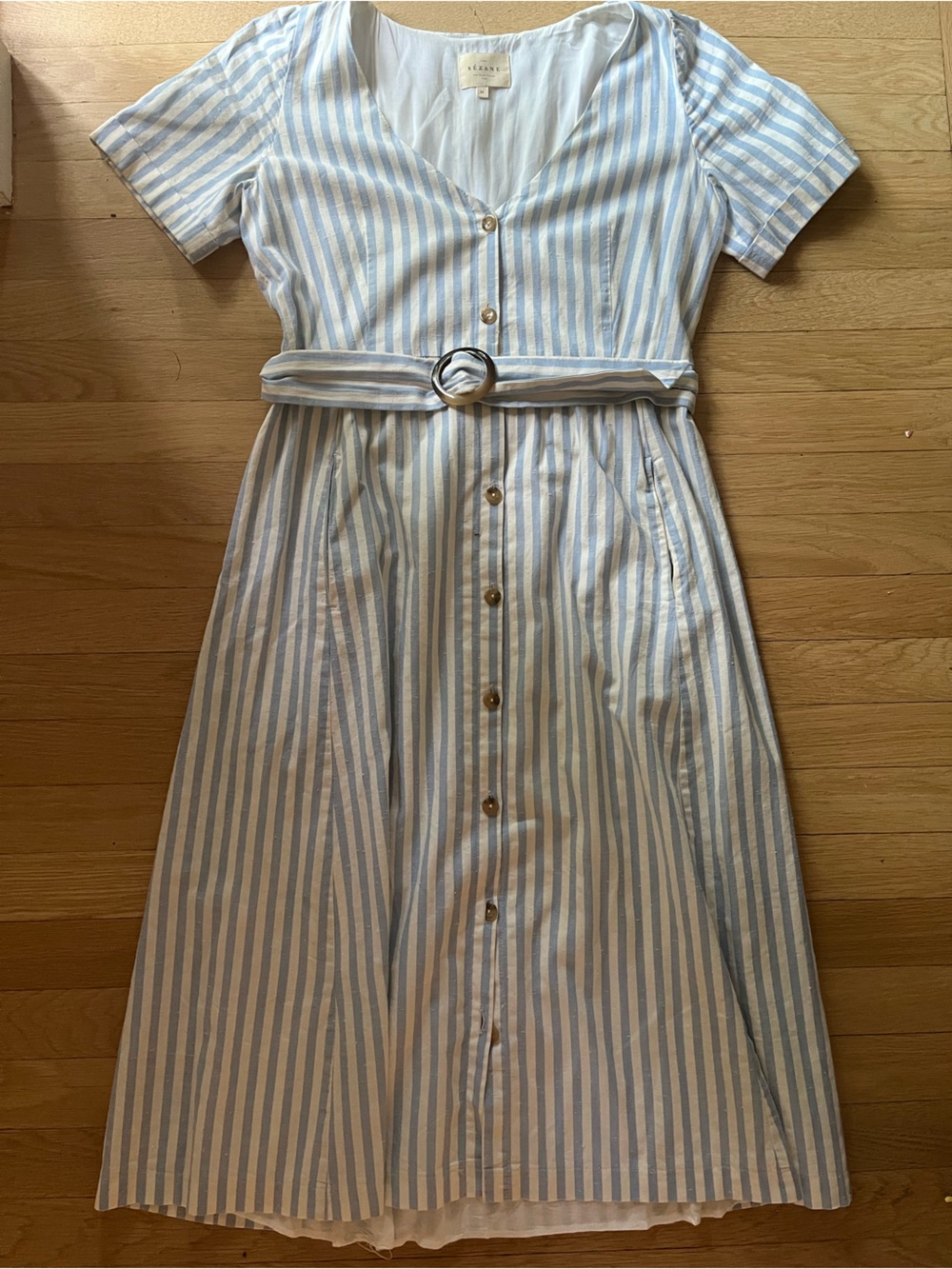 sezane seersucker dress size 36 EYC